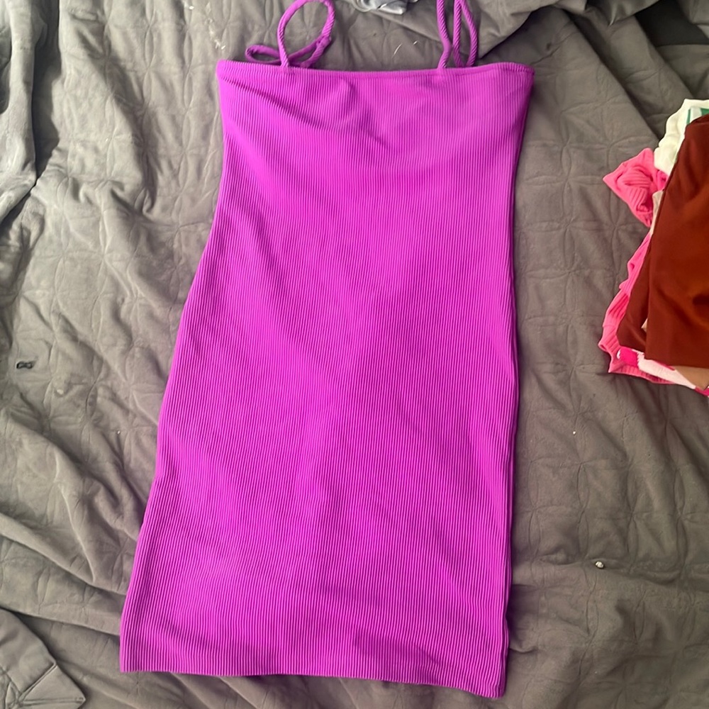 Purple body con dress